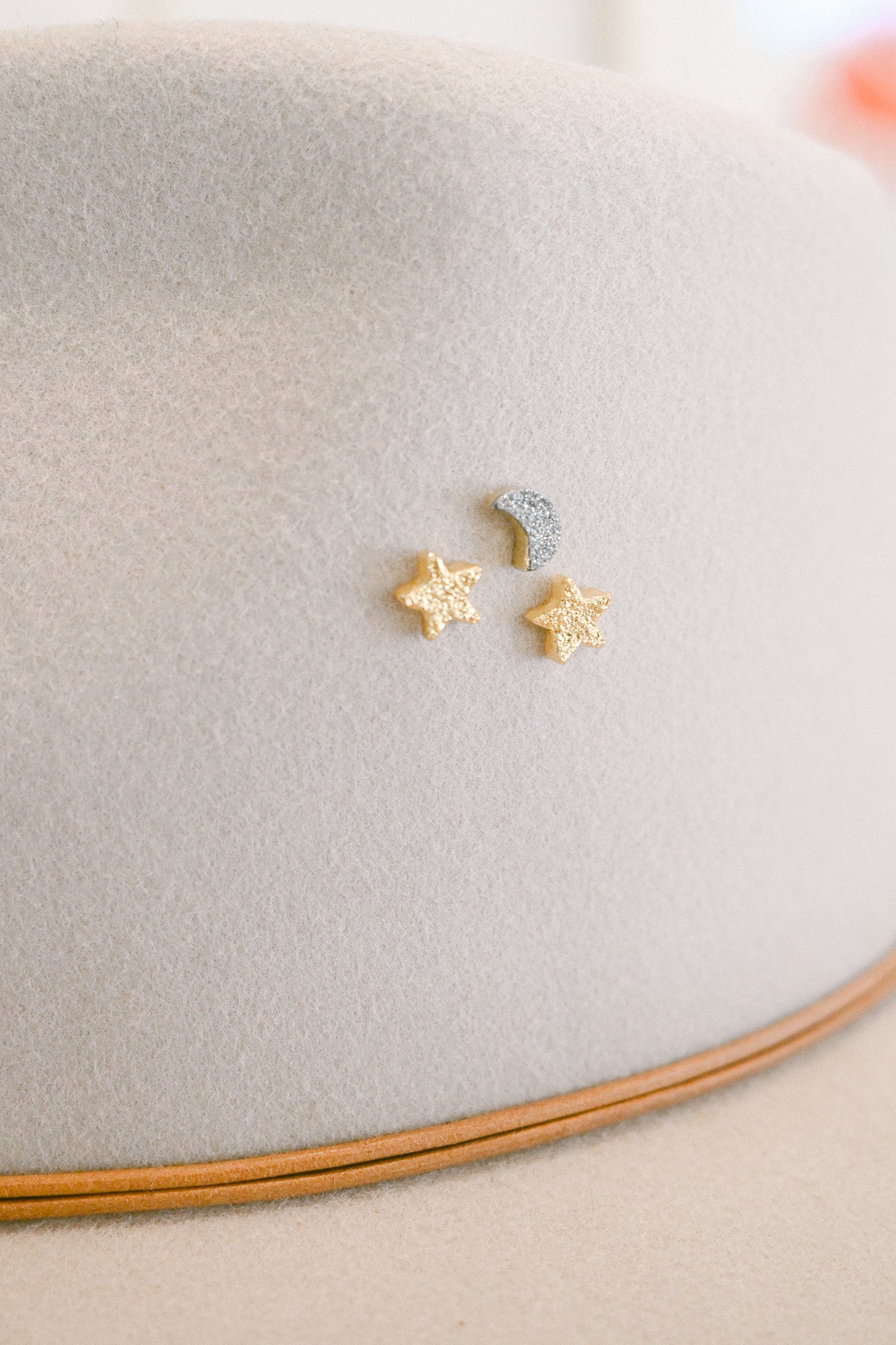 Druzy Moon Hat Charm