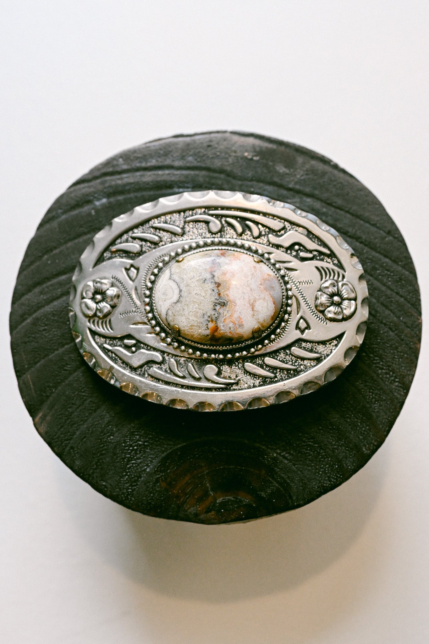 Vintage Paisley and Faux Stone Belt Buckle
