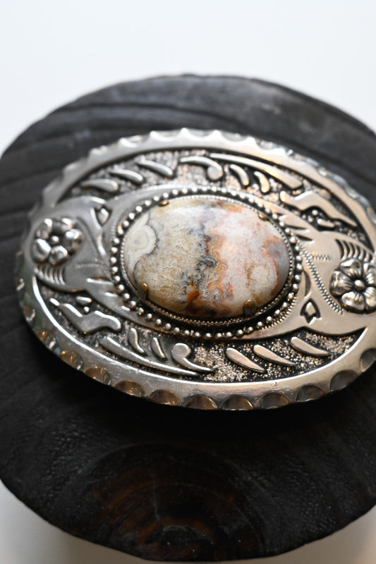Vintage Paisley and Faux Stone Belt Buckle