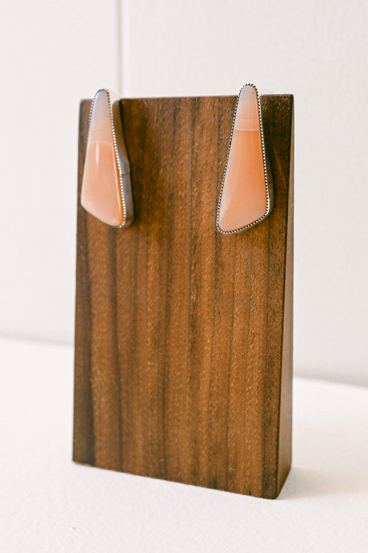 Charlene Yazzie Navajo Amber Quartz Sterling Silver Earrings