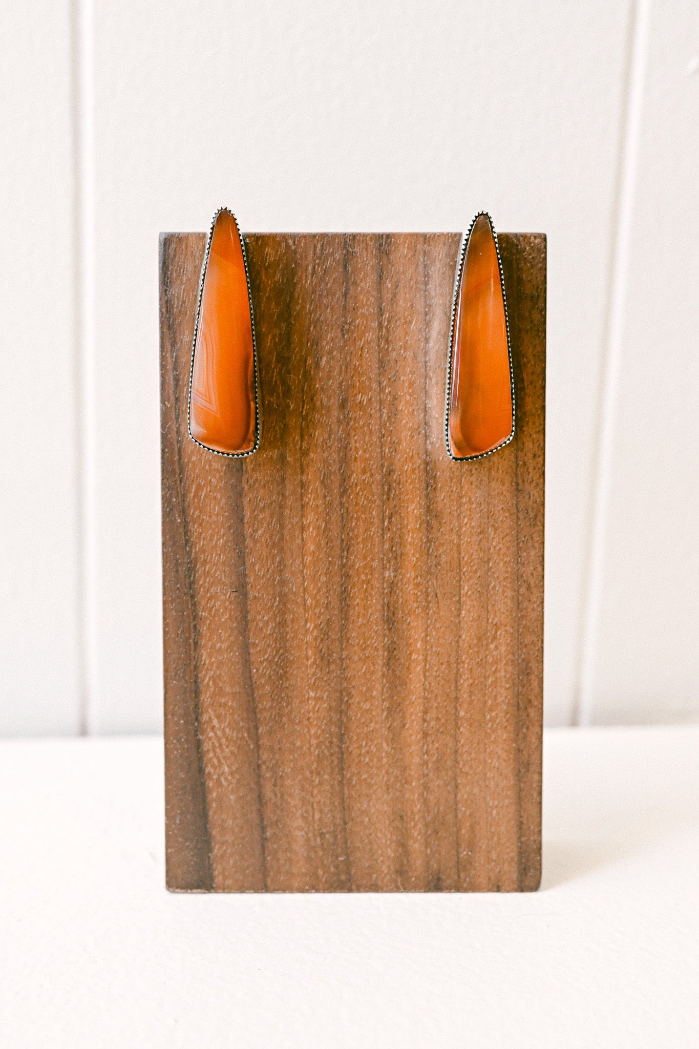 Charlene Yazzie Navajo Amber Quartz Sterling Silver Earrings