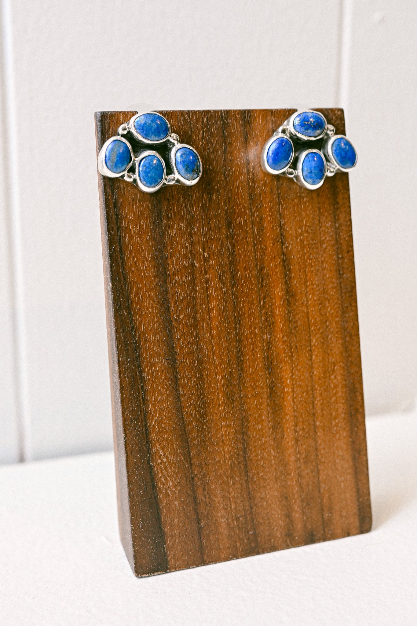 M. Silversmith Navajo Lapis Lazuli Sterling Silver Post Earrings