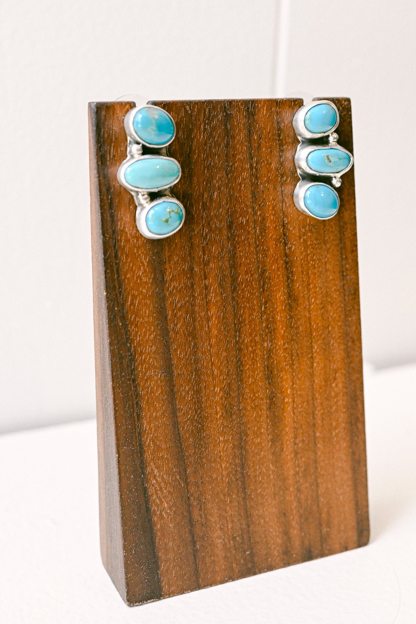 M. Silversmith Navajo Turquoise Sterling Silver Post Earrings