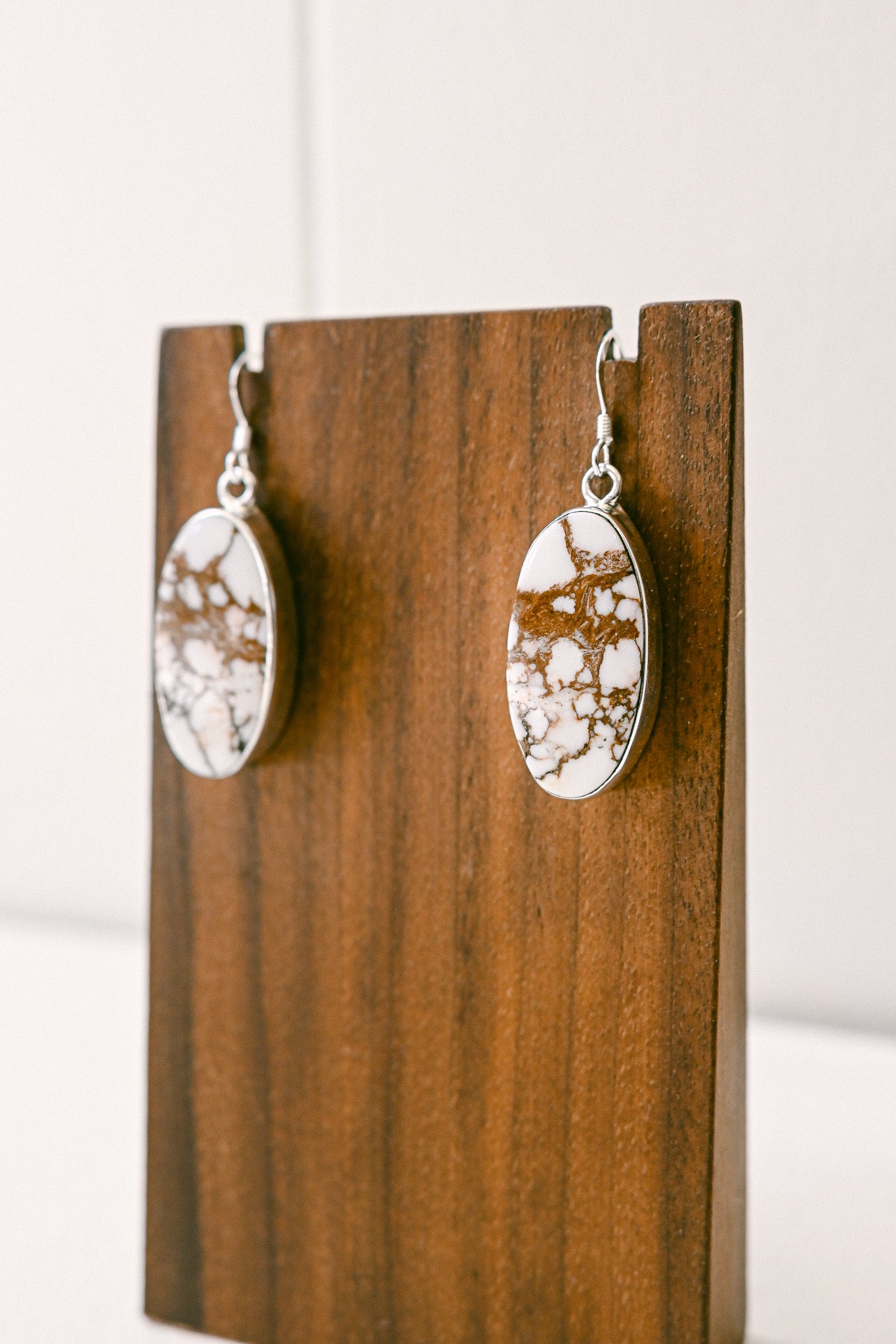 Alice Johnson Navajo Sterling Silver Wild Horse Drop Earrings