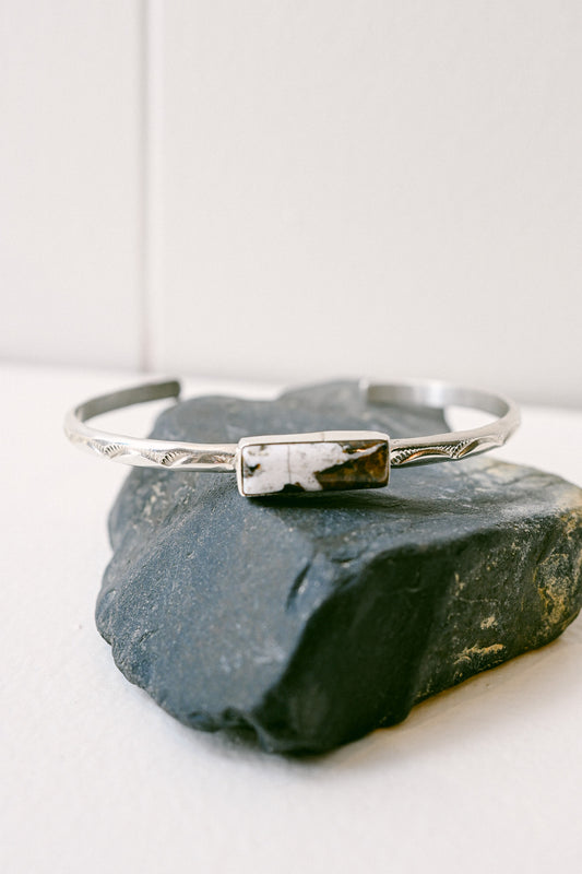 Zuni Wild Horse Stamped Sterling Silver Bracelet