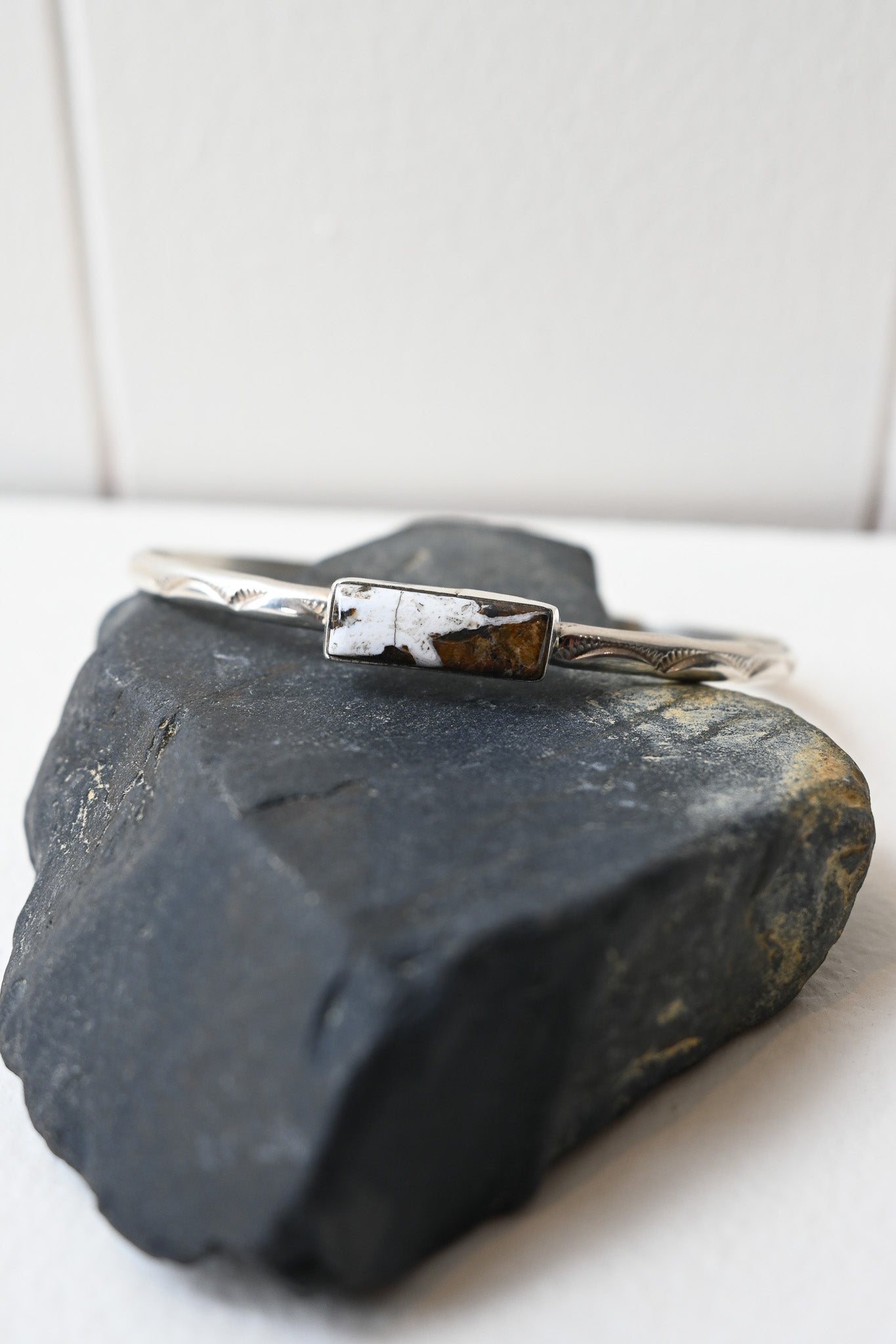 Zuni Wild Horse Stamped Sterling Silver Bracelet
