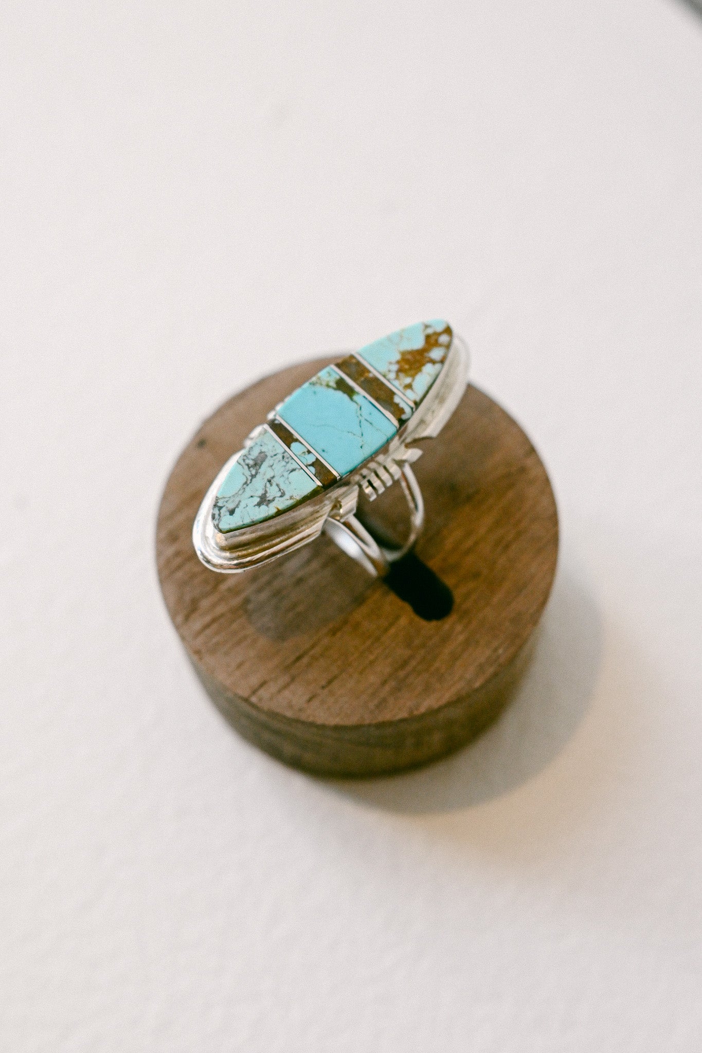 Brandon Etcitty Navajo Handmade Kingman Turquoise Ring