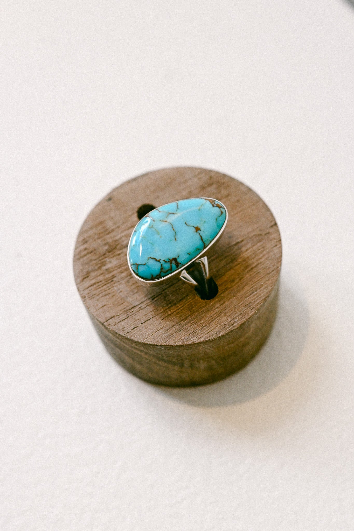 Sheryl Martinez Navajo Prince Mine Turquoise Sterling Silver Oblong Ring