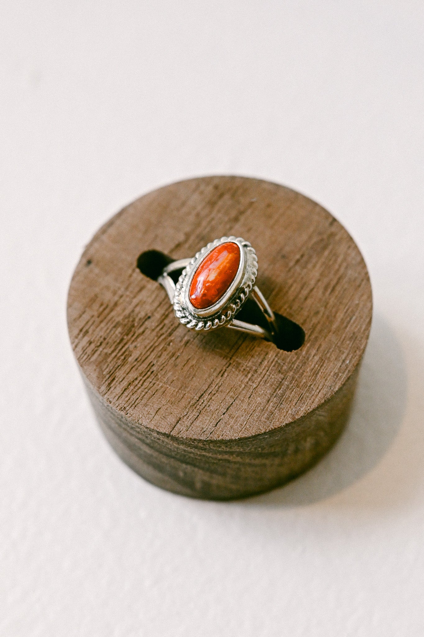 Bryon Begay Navajo Coral Sterling Silver Ring