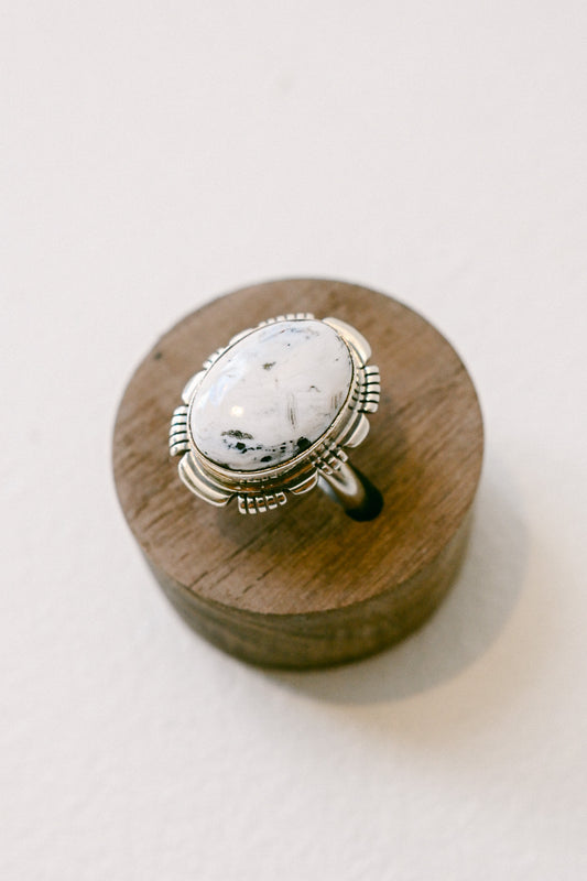 Sheryl Martinez Navajo Sterling Silver White Buffalo Ring