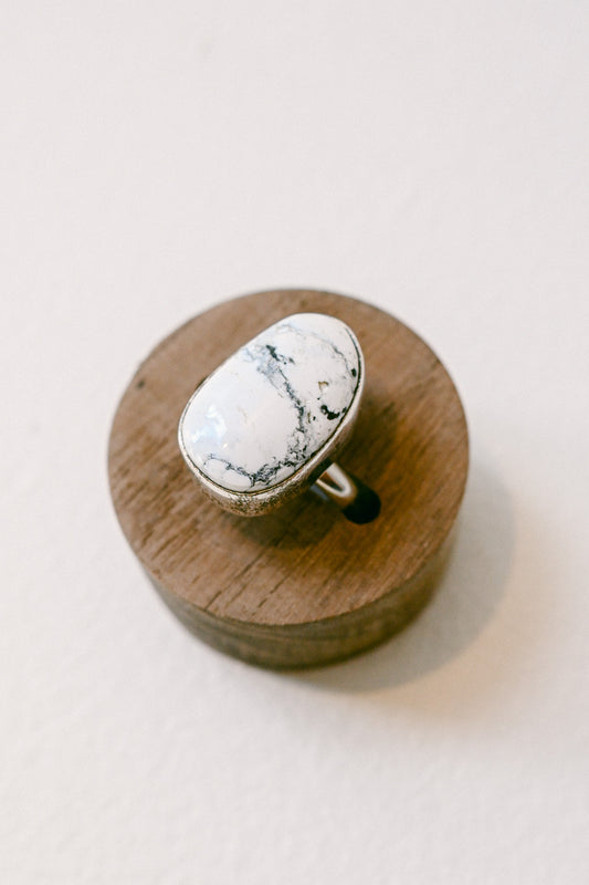 Sheryl Martinez Navajo Sterling Silver White Buffalo Ring