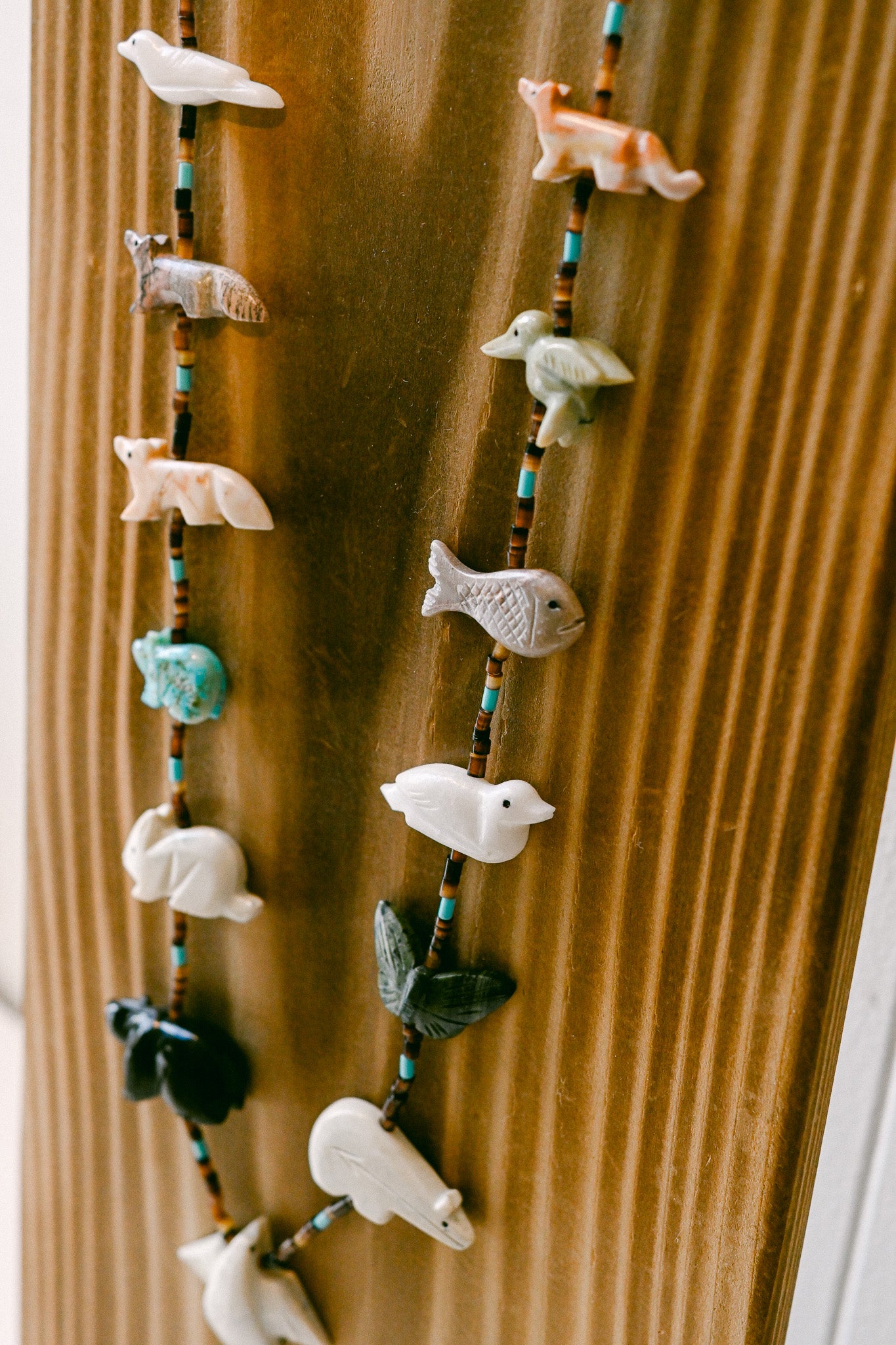 Zuni Carved Fetish Single Strand Necklace