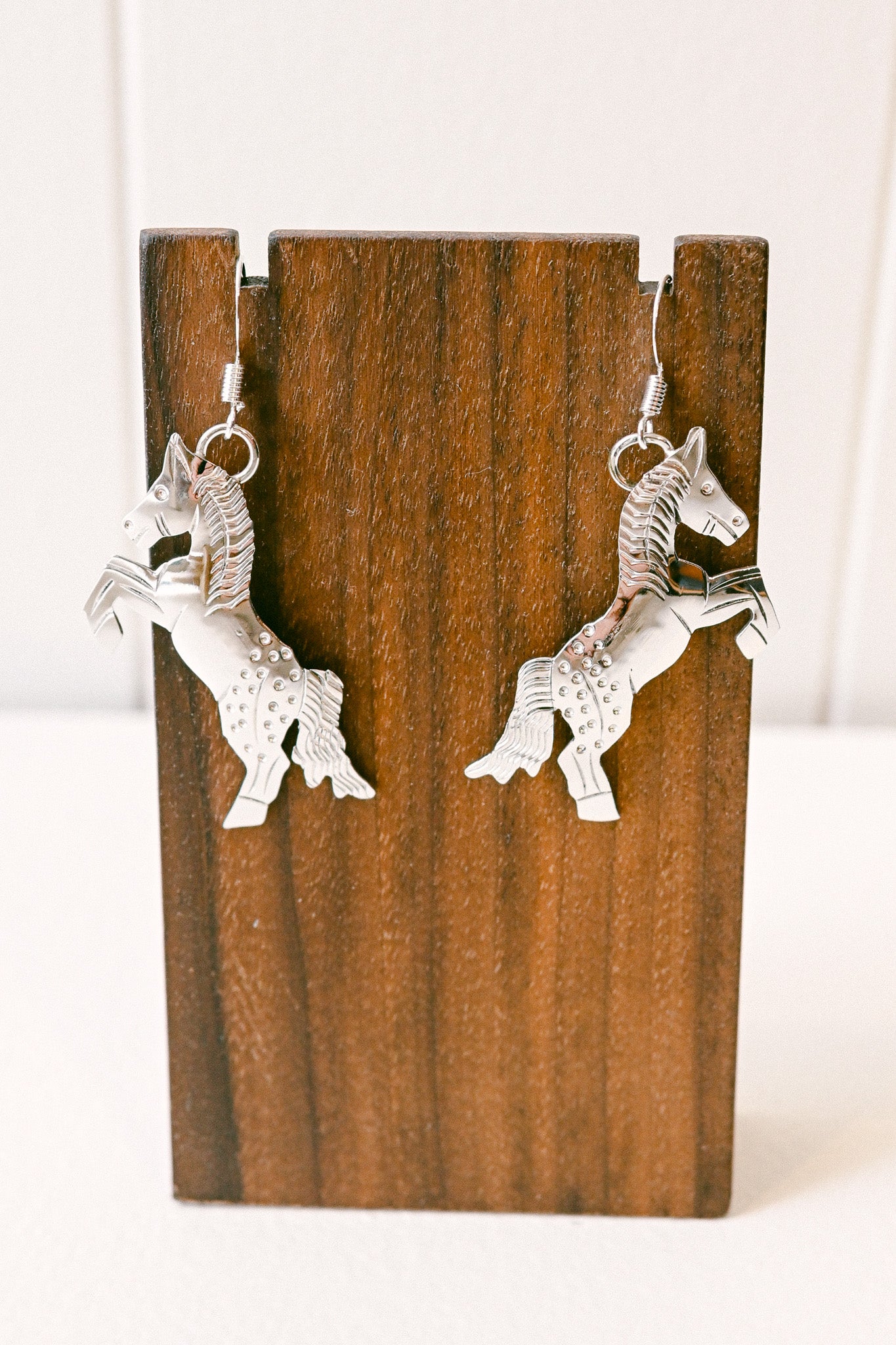 Louise Yazzie Navajo Sterling Silver Horse Earrings