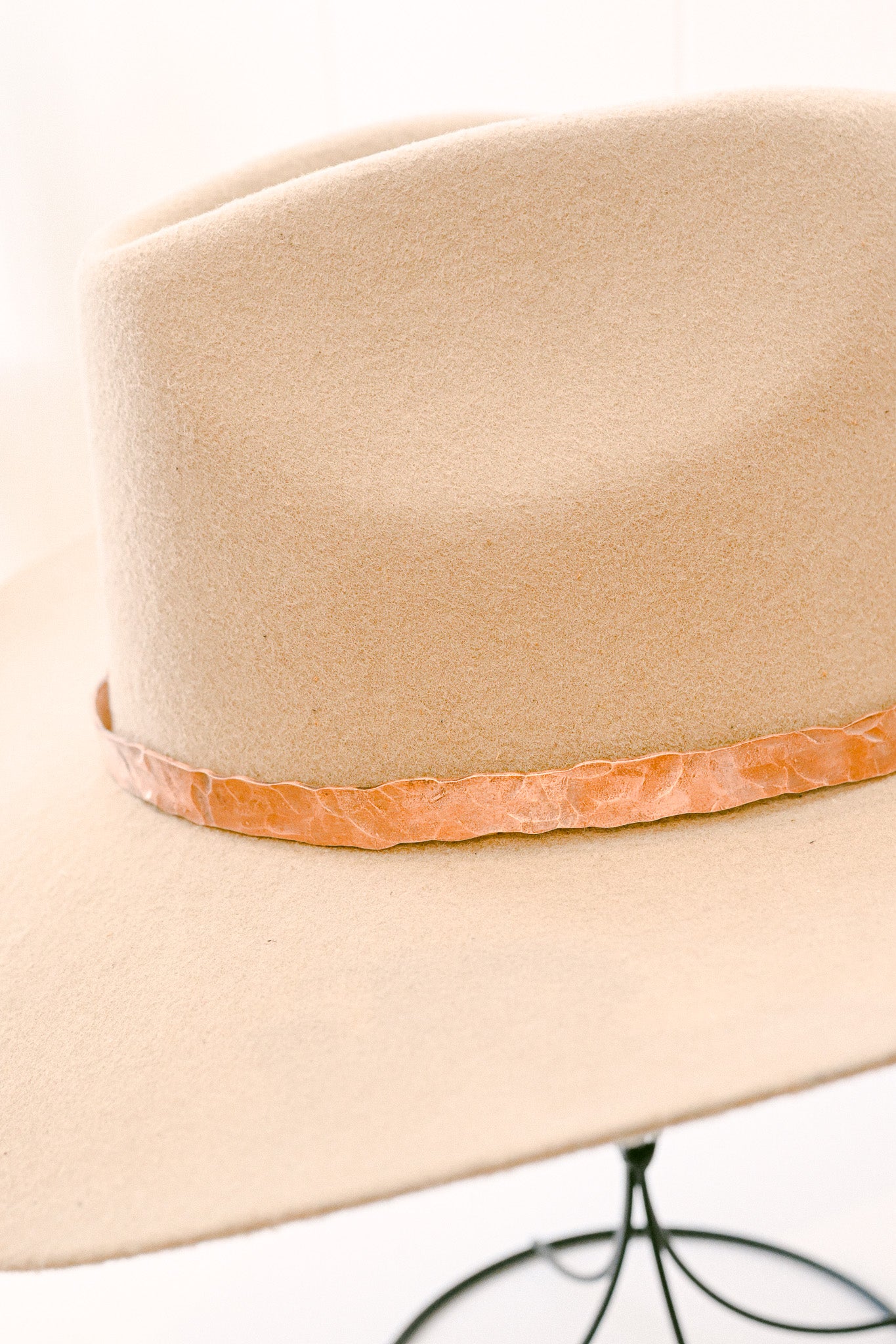 Large Hammered Copper Hat Band