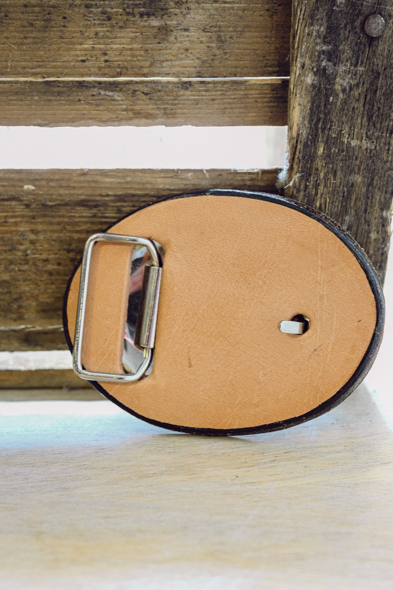 Vintage Leather Eagle Belt Buckle