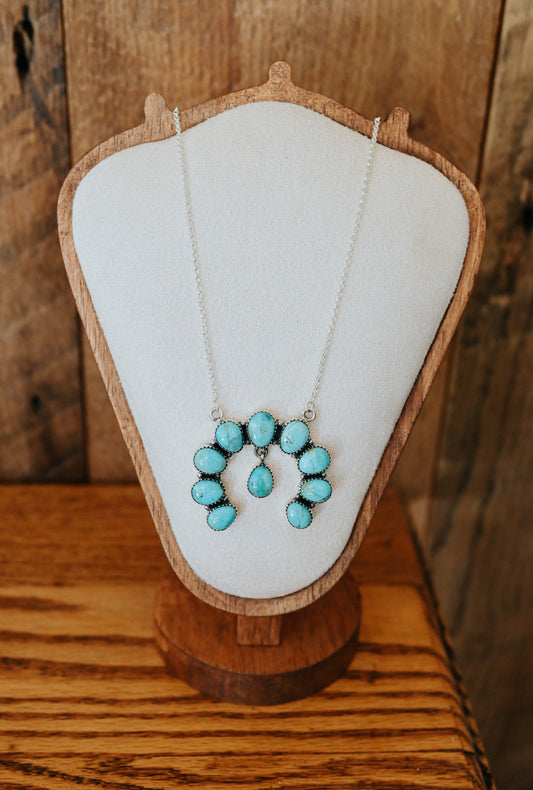 Kingman Turquoise Sterling Silver Naja Necklace