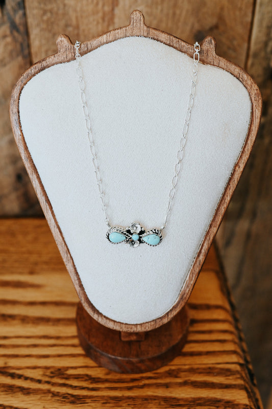 Arlene Lewis Navajo Handmade Kingman Turquoise Necklace