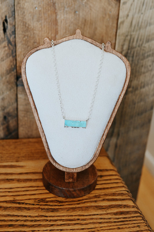 Steve Francisco Navajo Handmade Sterling Silver Kingman Turquoise Necklace