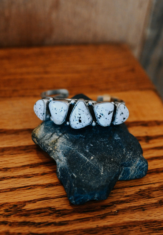 Augistine Largo Navajo Handmade White Buffalo Bracelet