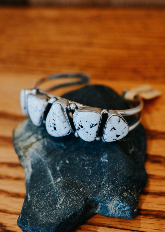Augistine Largo Navajo Handmade White Buffalo Bracelet