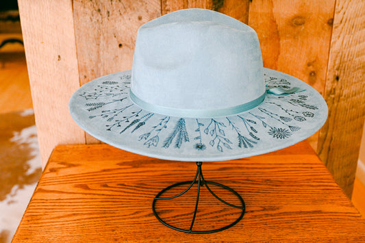 The Loretta - Hand-Burned Wildflower Hat