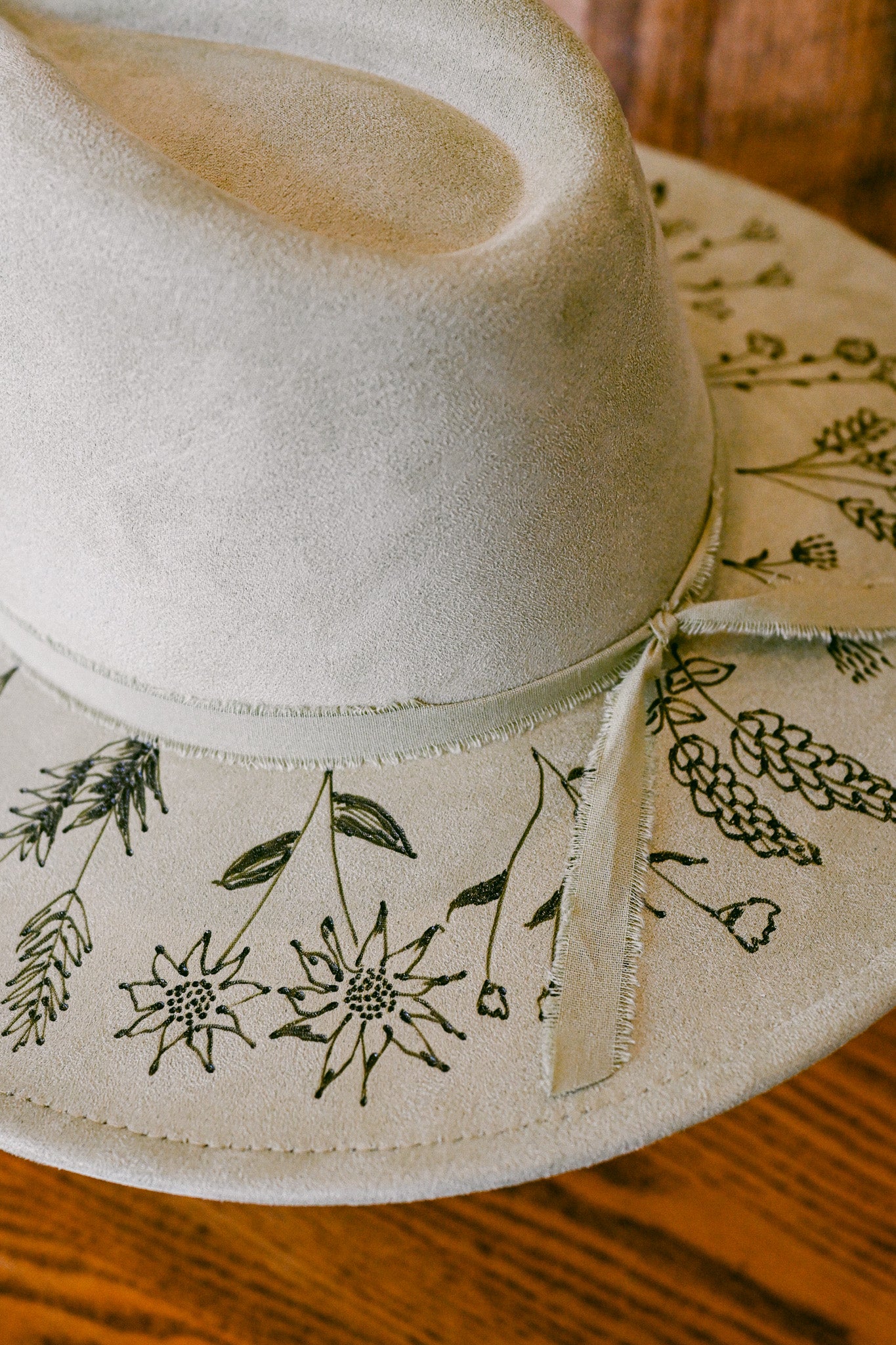 The Millie - Hand-Burned Wildflower Hat