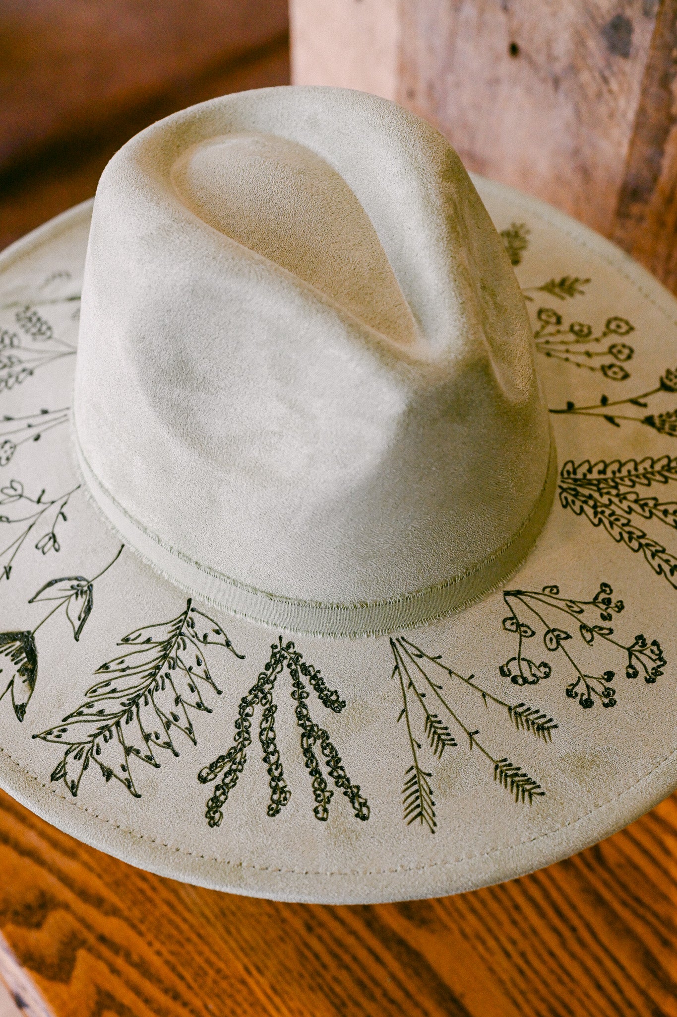 The Millie - Hand-Burned Wildflower Hat