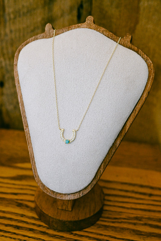 14K Gold Plate Kingman Turquoise Necklace