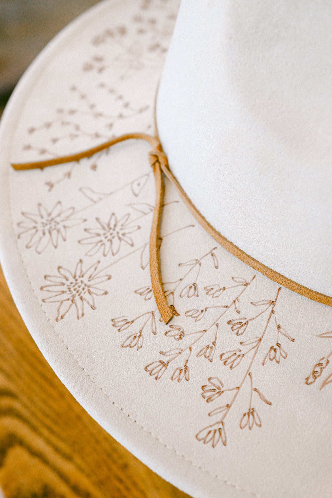 The Krystina - Hand-Burned Wildflower Hat