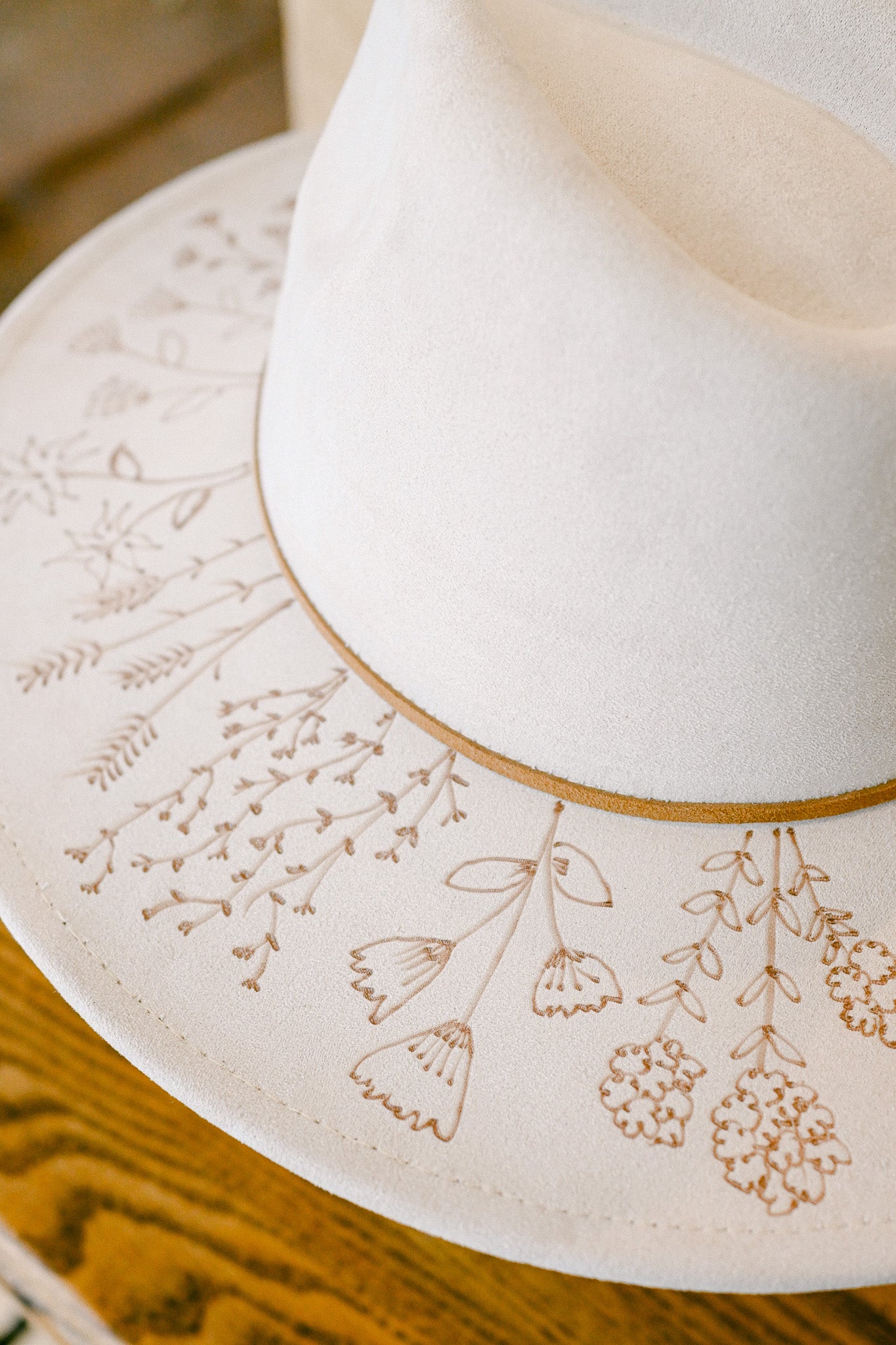 The Krystina - Hand-Burned Wildflower Hat
