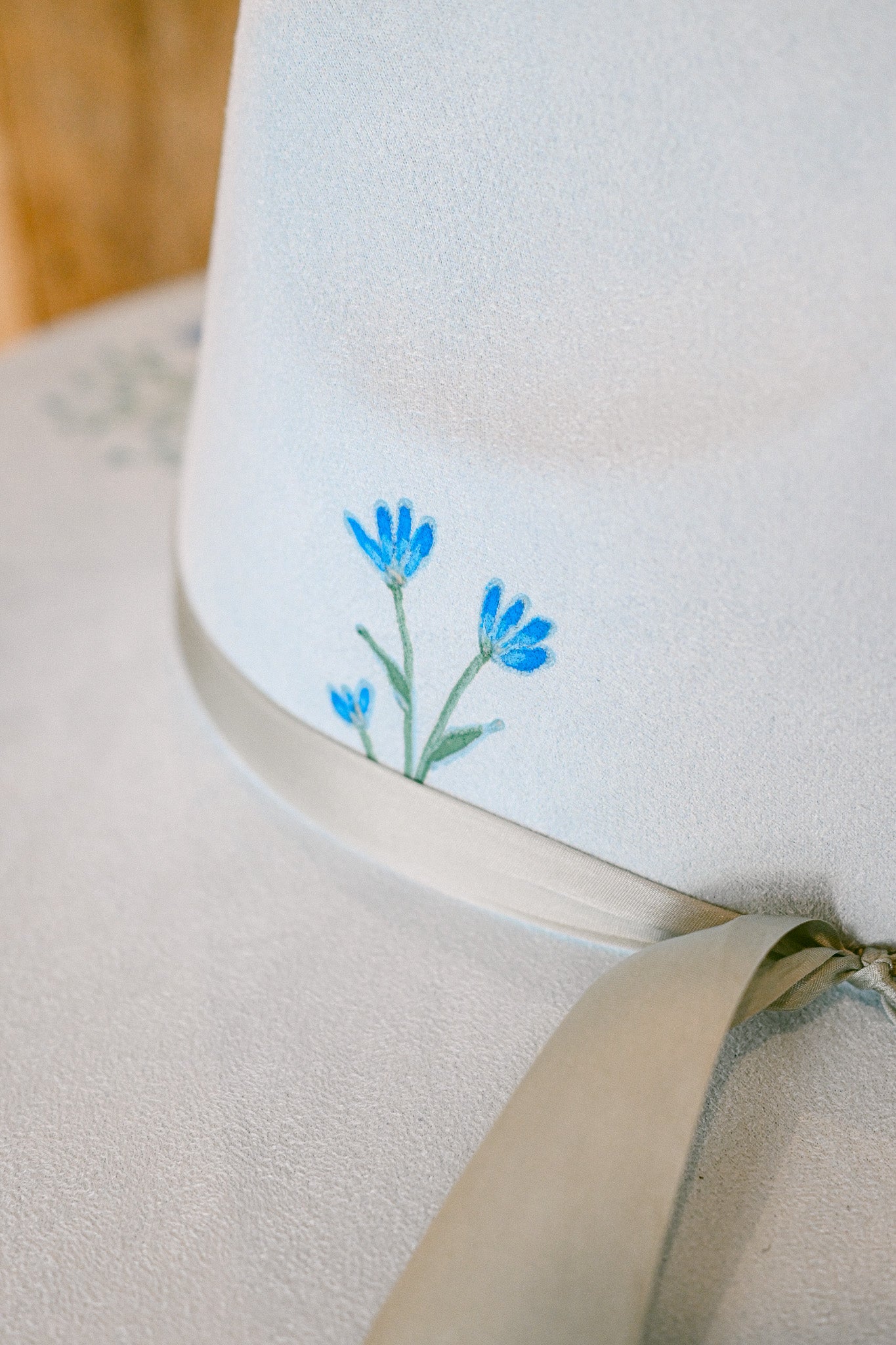 The Cordelia - Hand-Burned and Hand-Painted Wildflower Hat
