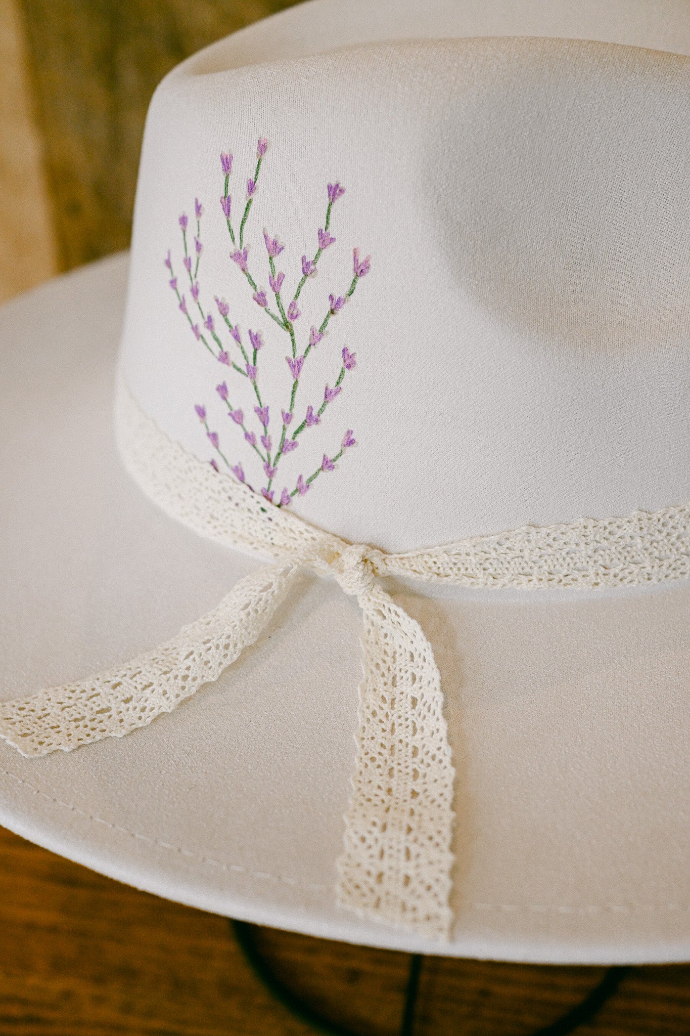 The Bonnie - Hand-Burned and Hand-Painted Wildflower Hat