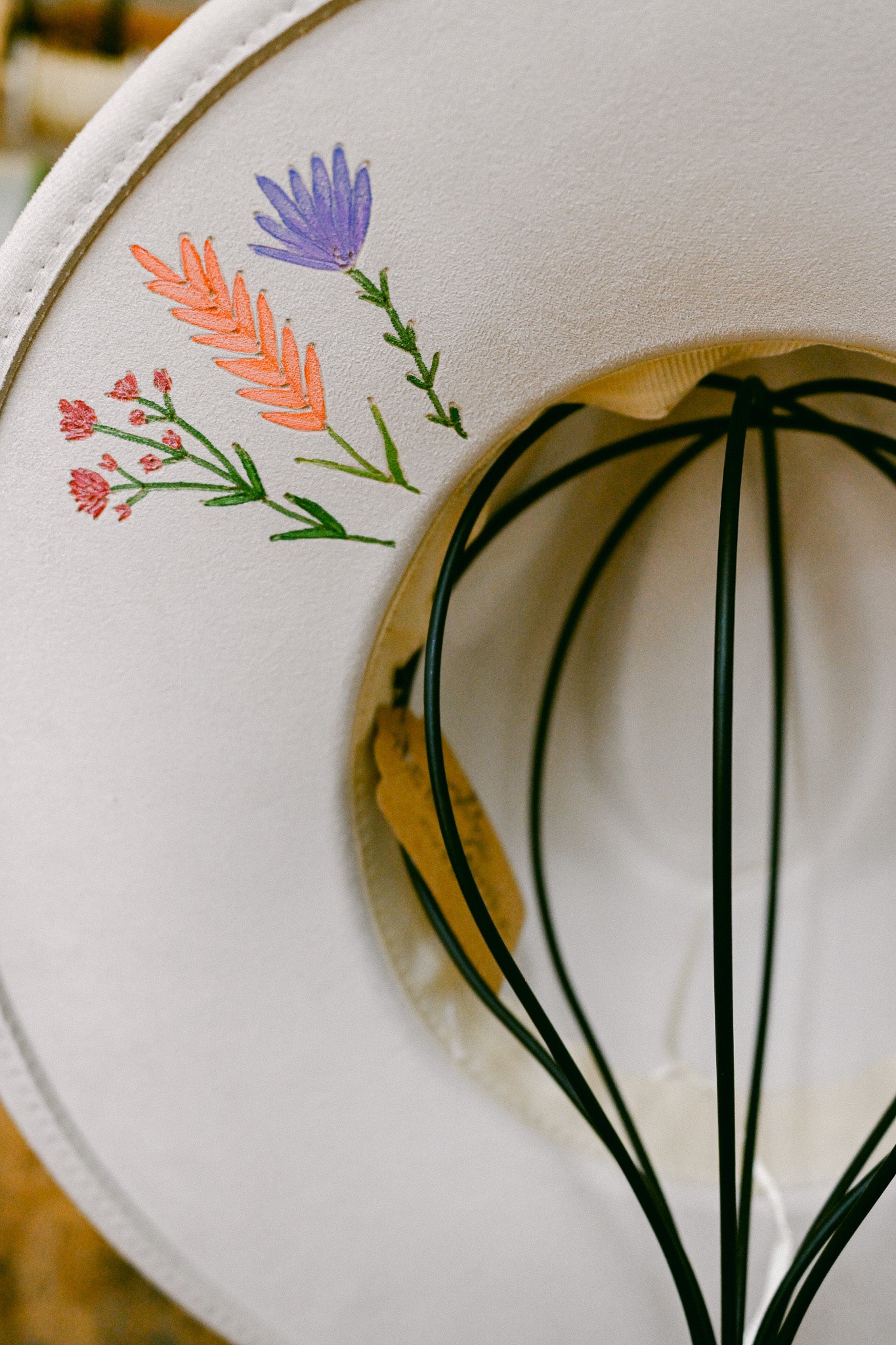 The Bonnie - Hand-Burned and Hand-Painted Wildflower Hat