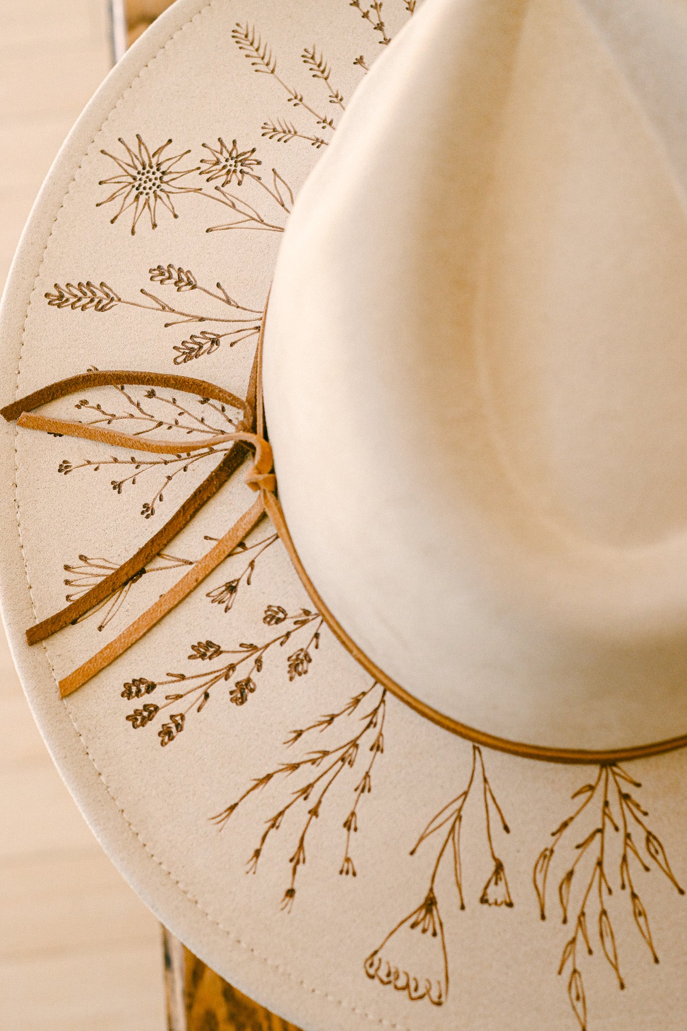 The Dakota - Hand-Burned Wildflower Hat