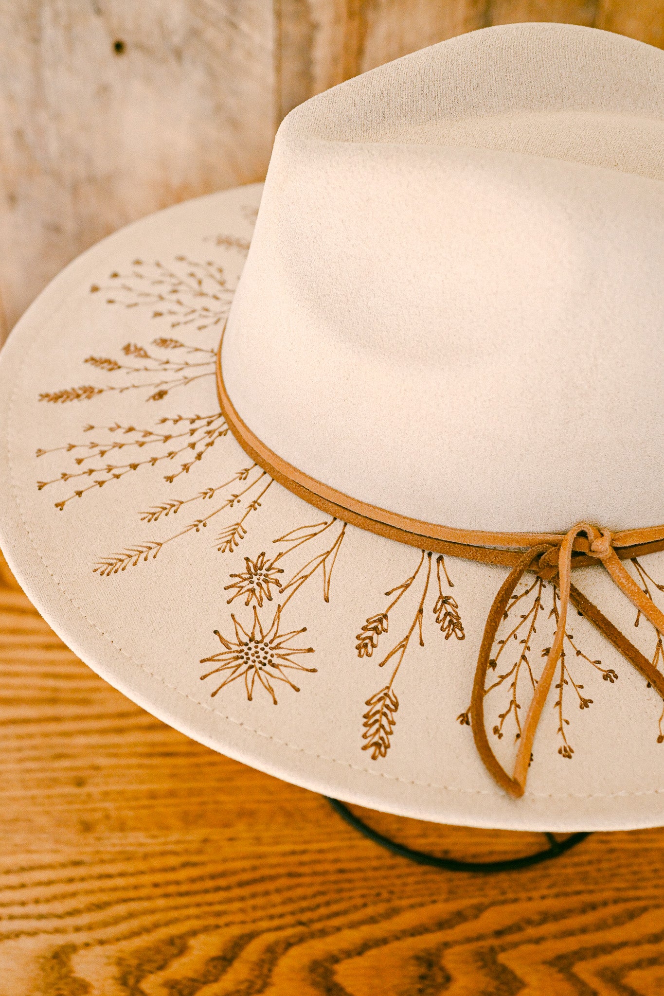 The Dakota - Hand-Burned Wildflower Hat