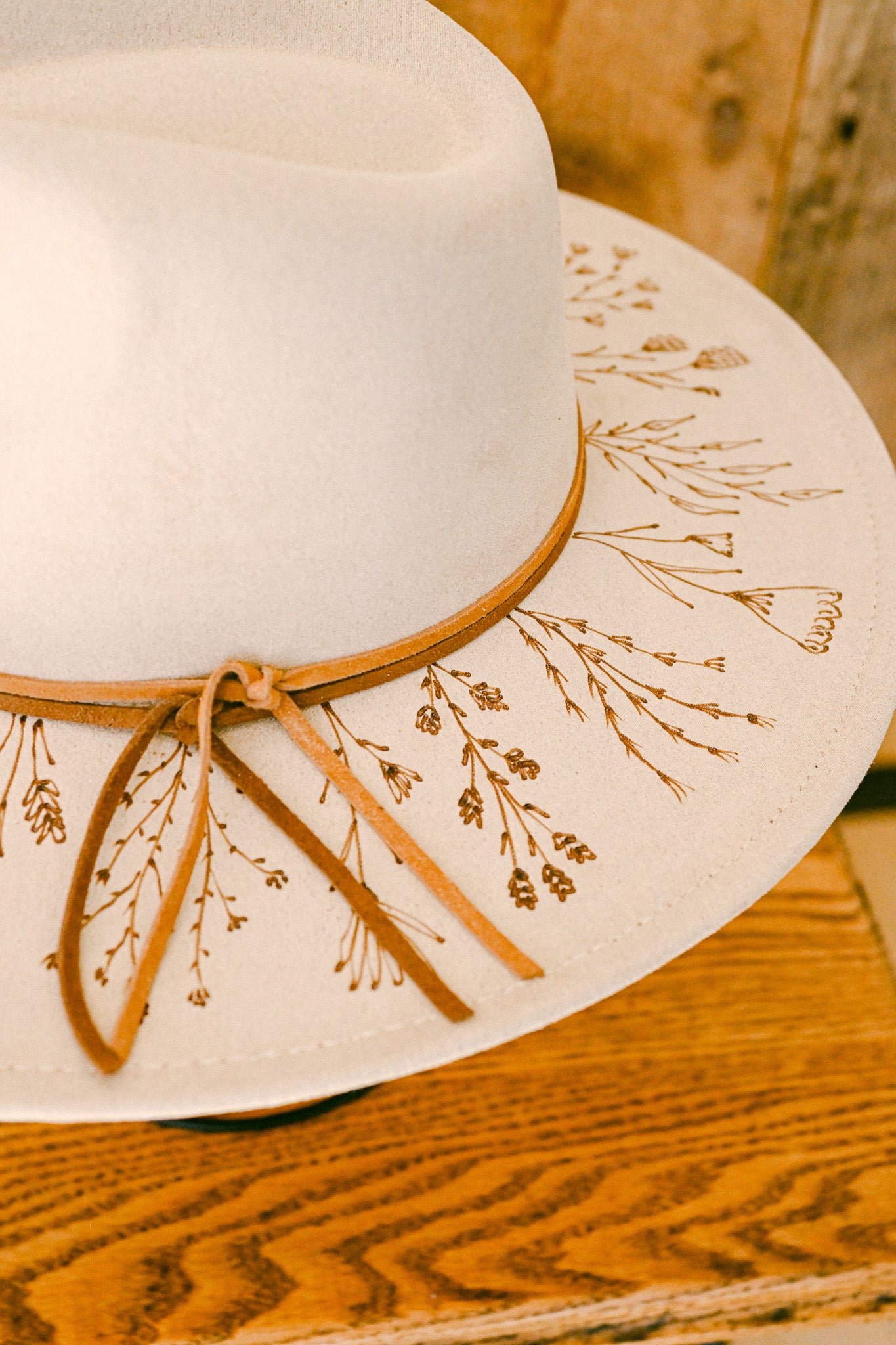 The Dakota - Hand-Burned Wildflower Hat