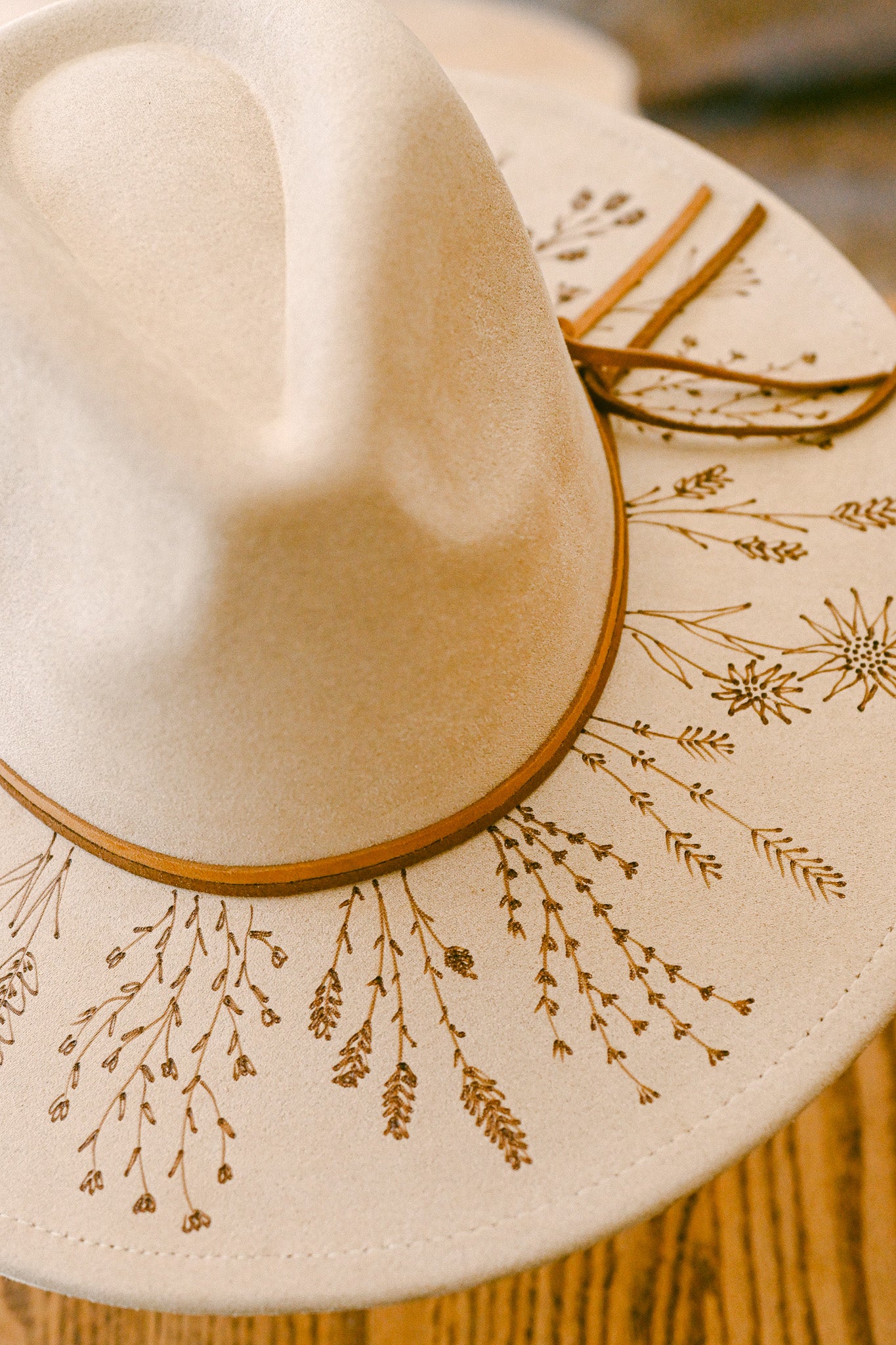 The Dakota - Hand-Burned Wildflower Hat