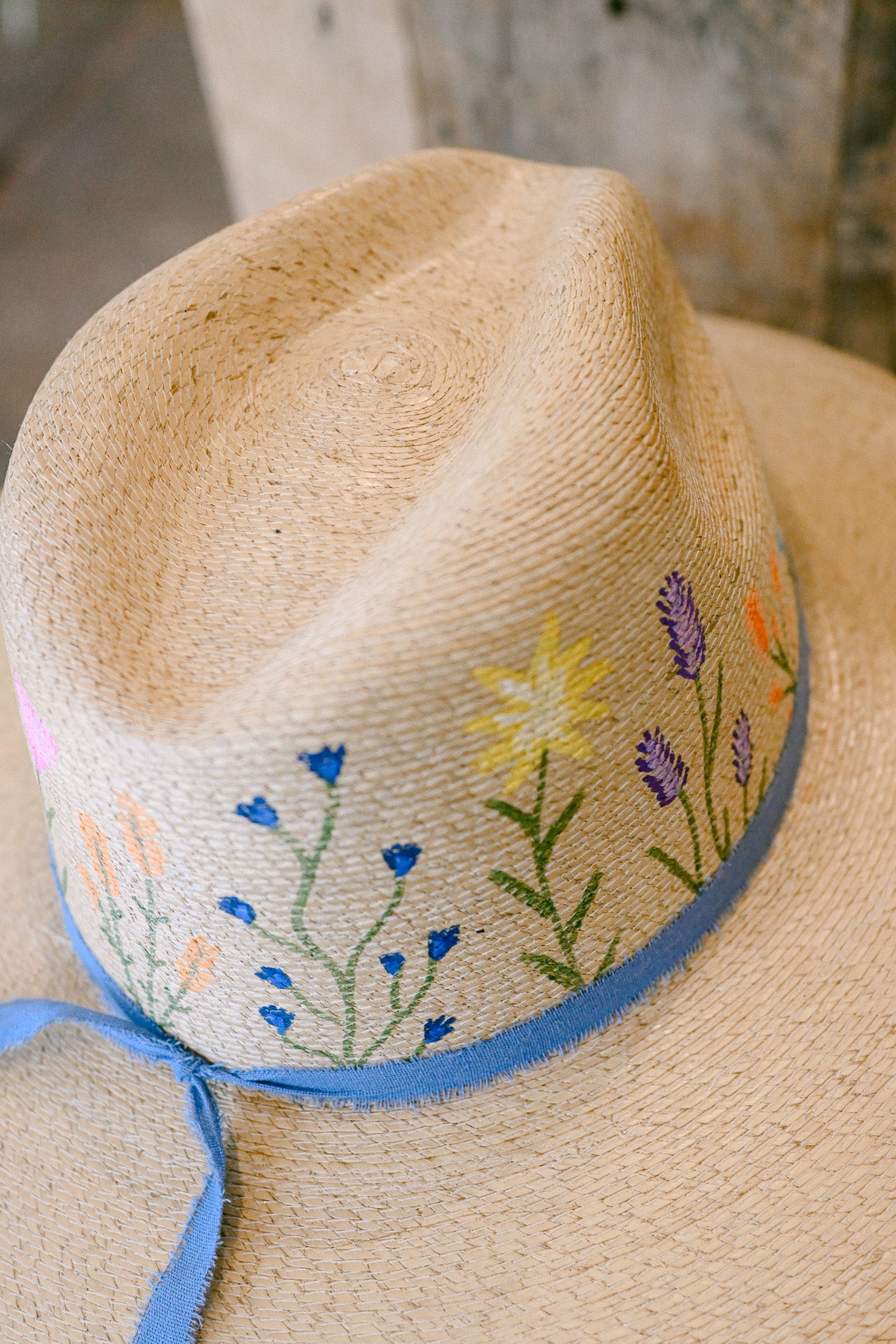 The Mabel - Hand-Painted Wildflower Hat