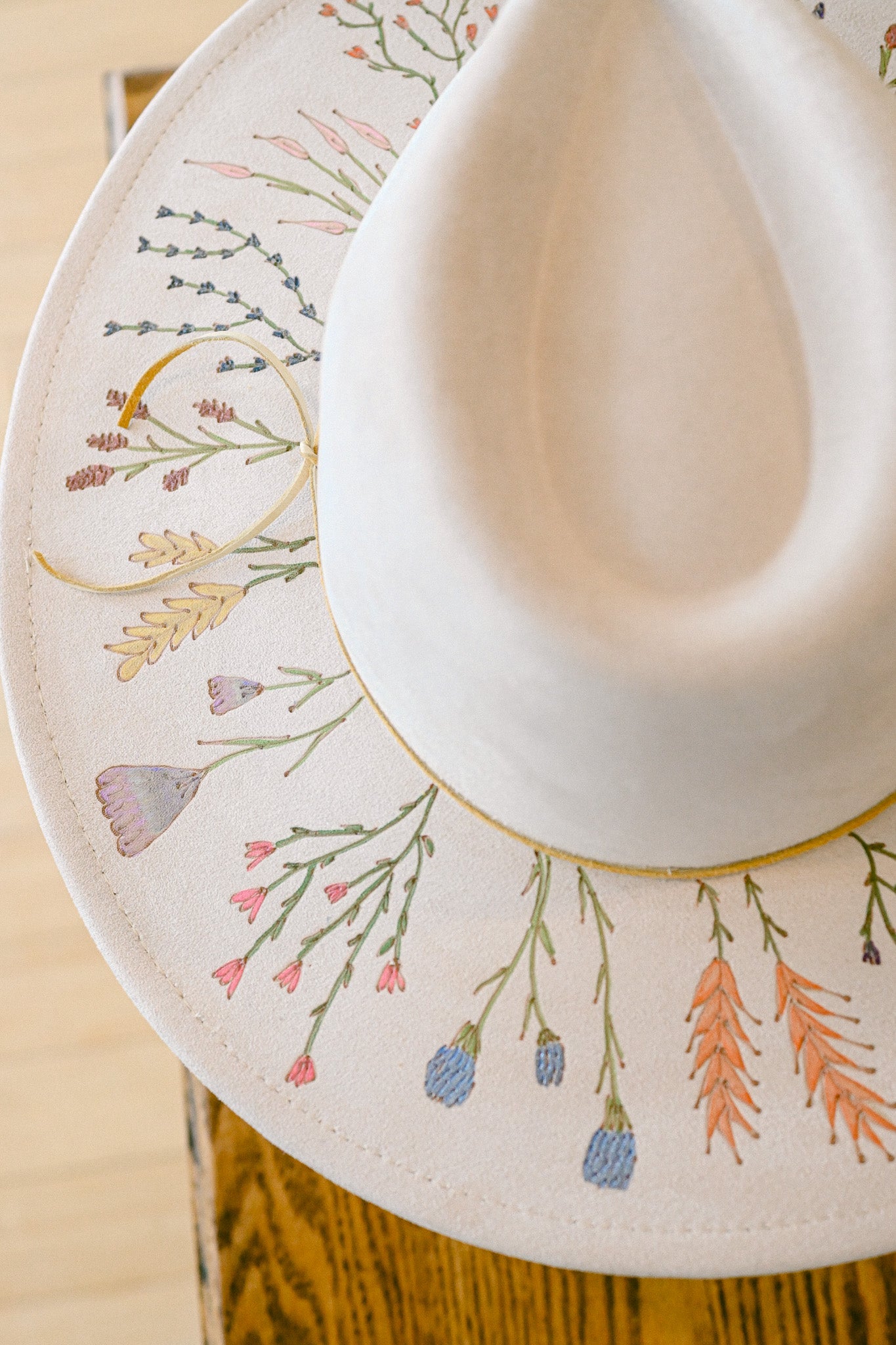 The Merritt - Hand-Burned and Hand-Painted Wildflower Hat