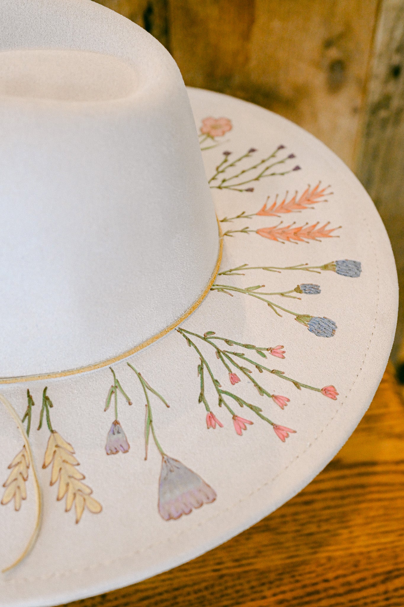 The Merritt - Hand-Burned and Hand-Painted Wildflower Hat