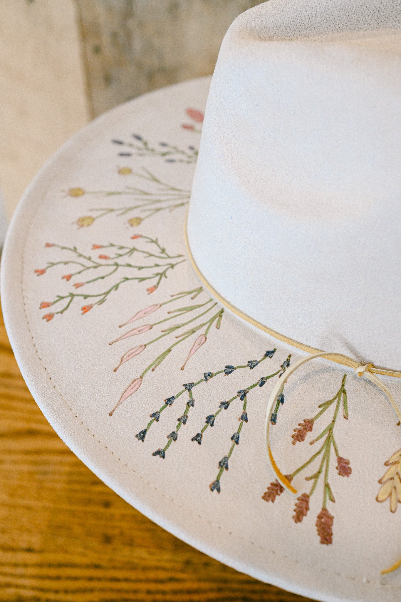 The Merritt - Hand-Burned and Hand-Painted Wildflower Hat