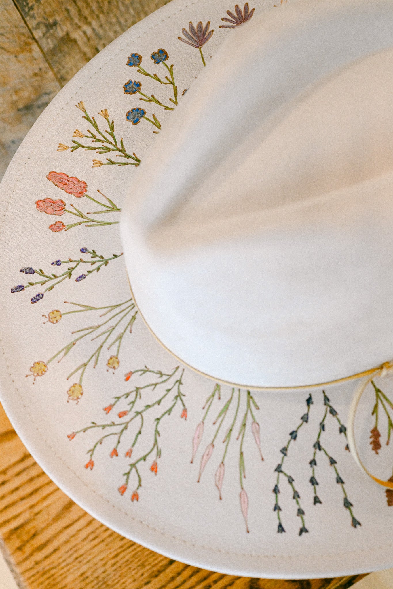 The Merritt - Hand-Burned and Hand-Painted Wildflower Hat