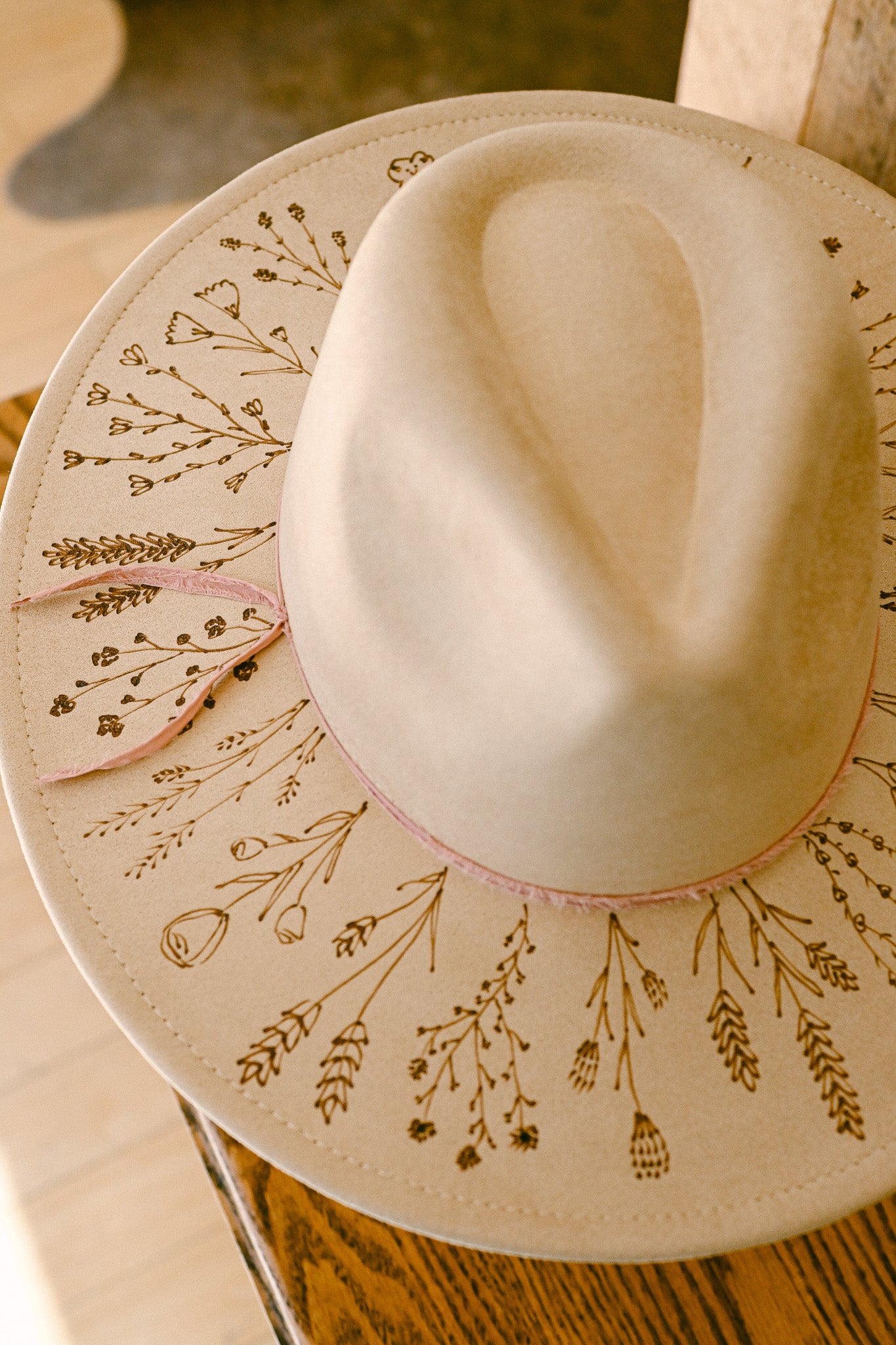 The Nellie - Hand-Burned Wildflower Hat