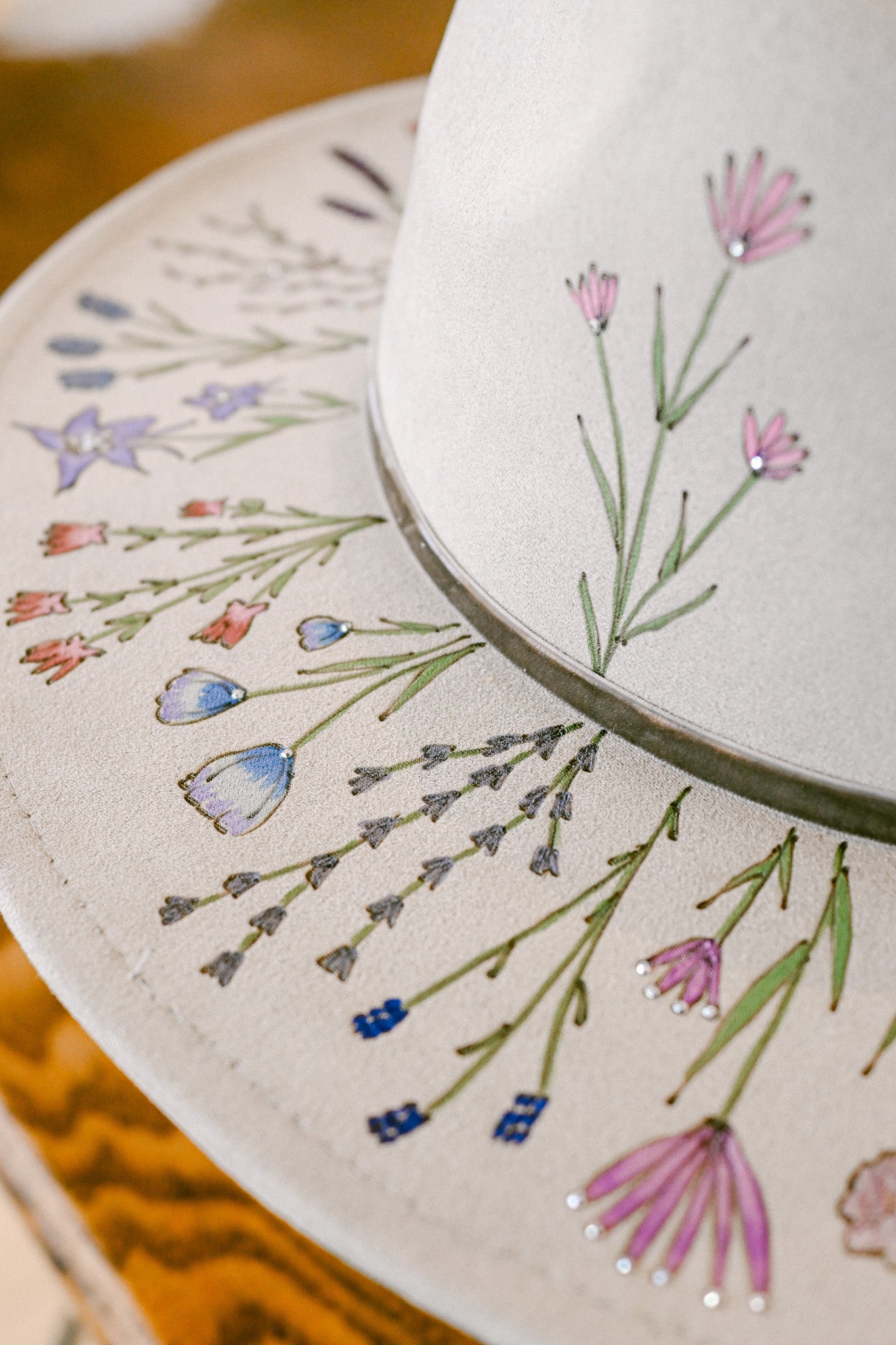 The Gemma - Hand-Burned & Hand-Painted Wildflower Hat