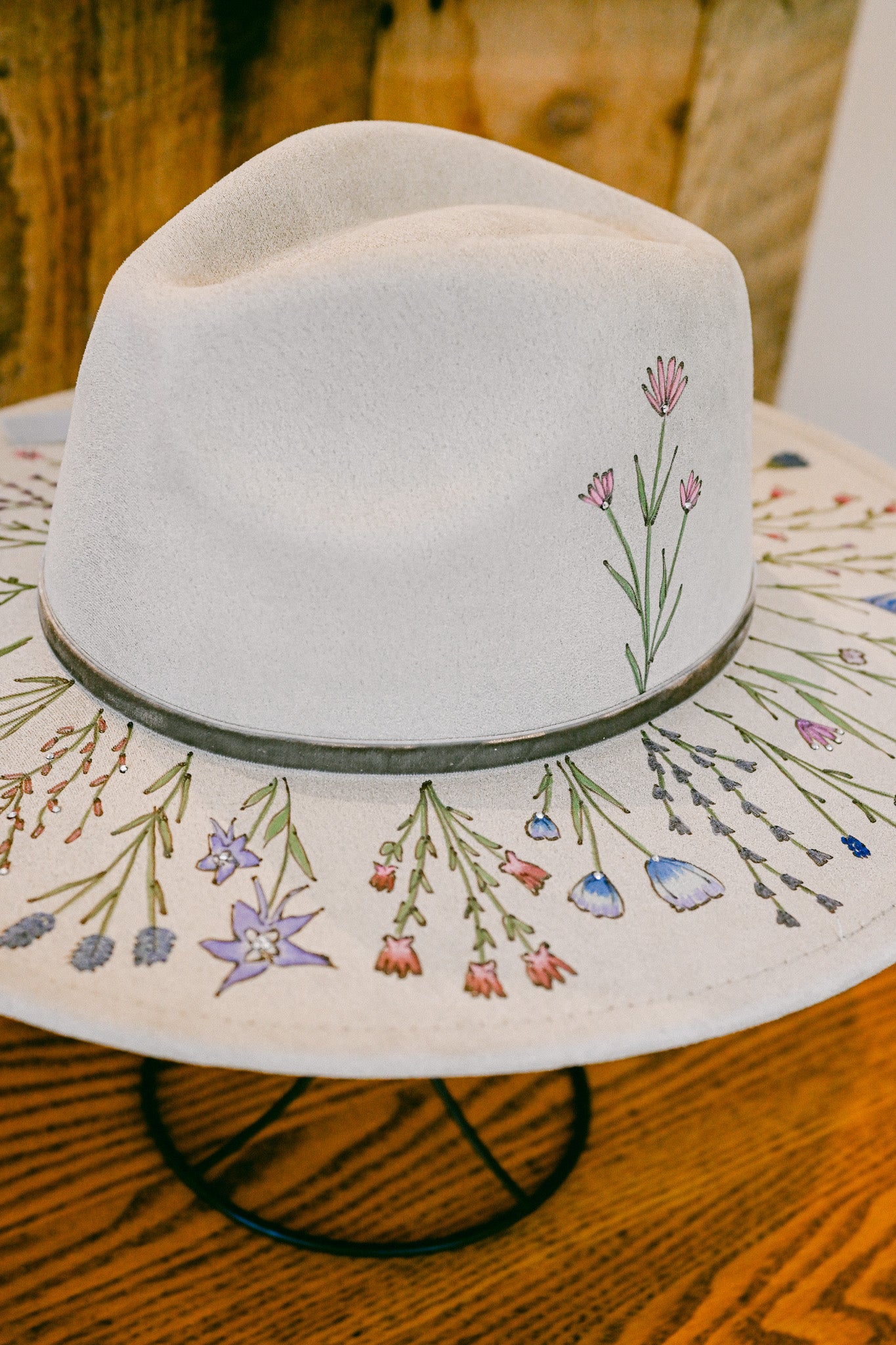 The Gemma - Hand-Burned & Hand-Painted Wildflower Hat