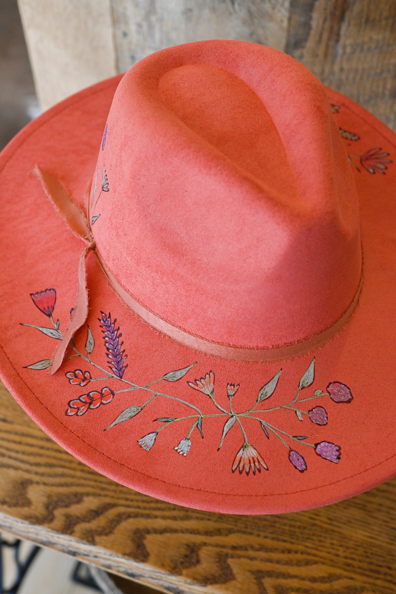 The Sienna - Hand-Burned and Hand-Painted Wildflower Hat