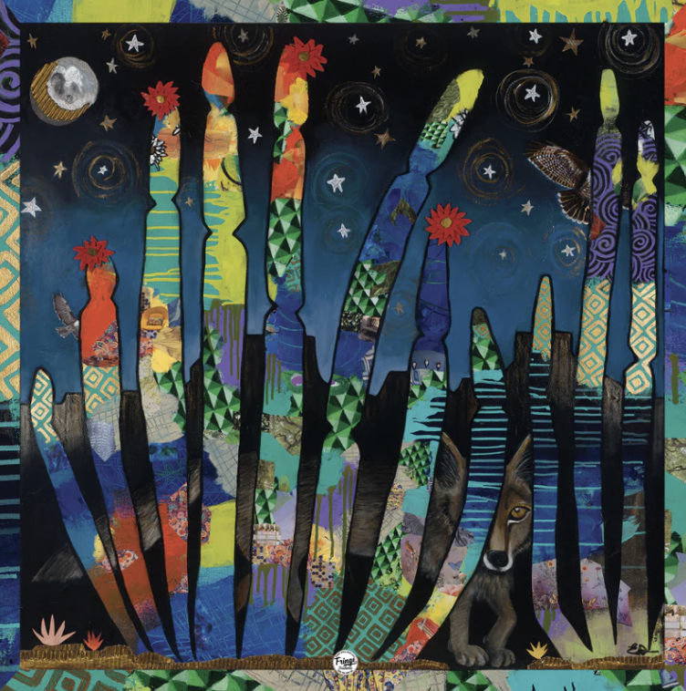 Painted Ruins Elizabeth Dryden 100% Silk Scarf