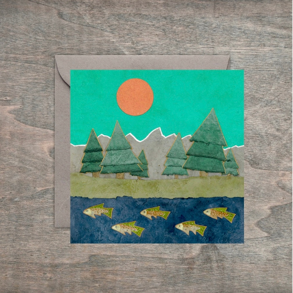 Teton Stream Dream - Kris Batchelder Greeting Card