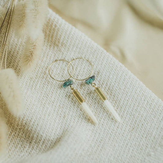 Yellowstone Beth Dutton Quill Earrings // Turquoise Hoop