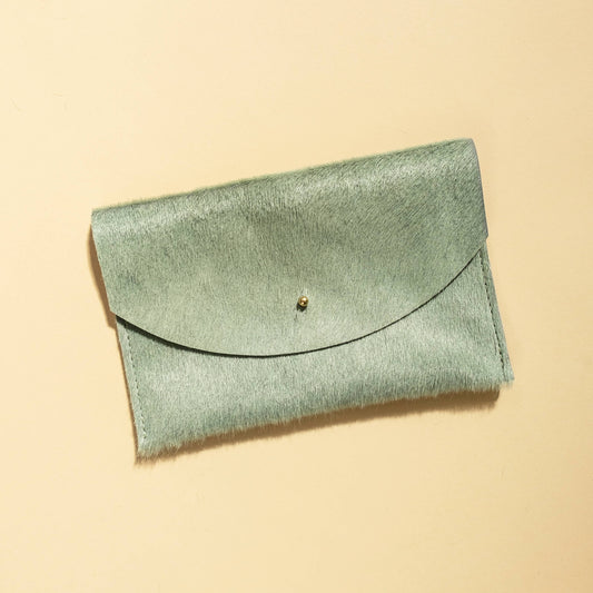 Envelope Pouch - Seafoam Hair on Hide